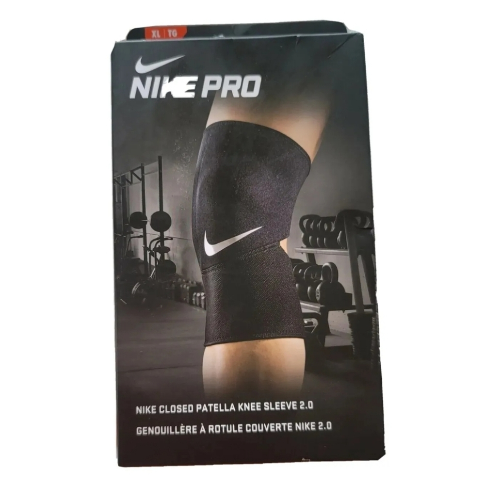 ❌SOLD❌️☄️NIKE Pro Closed Patella Knee Sleeve 2.0 Adult Size XL Black Compression - Picture 1 of 5